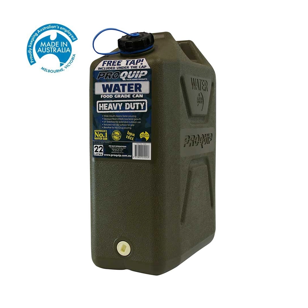 PROQUIP - 22L Wide Mouth Heavy Duty Water Jerry Can with Tap