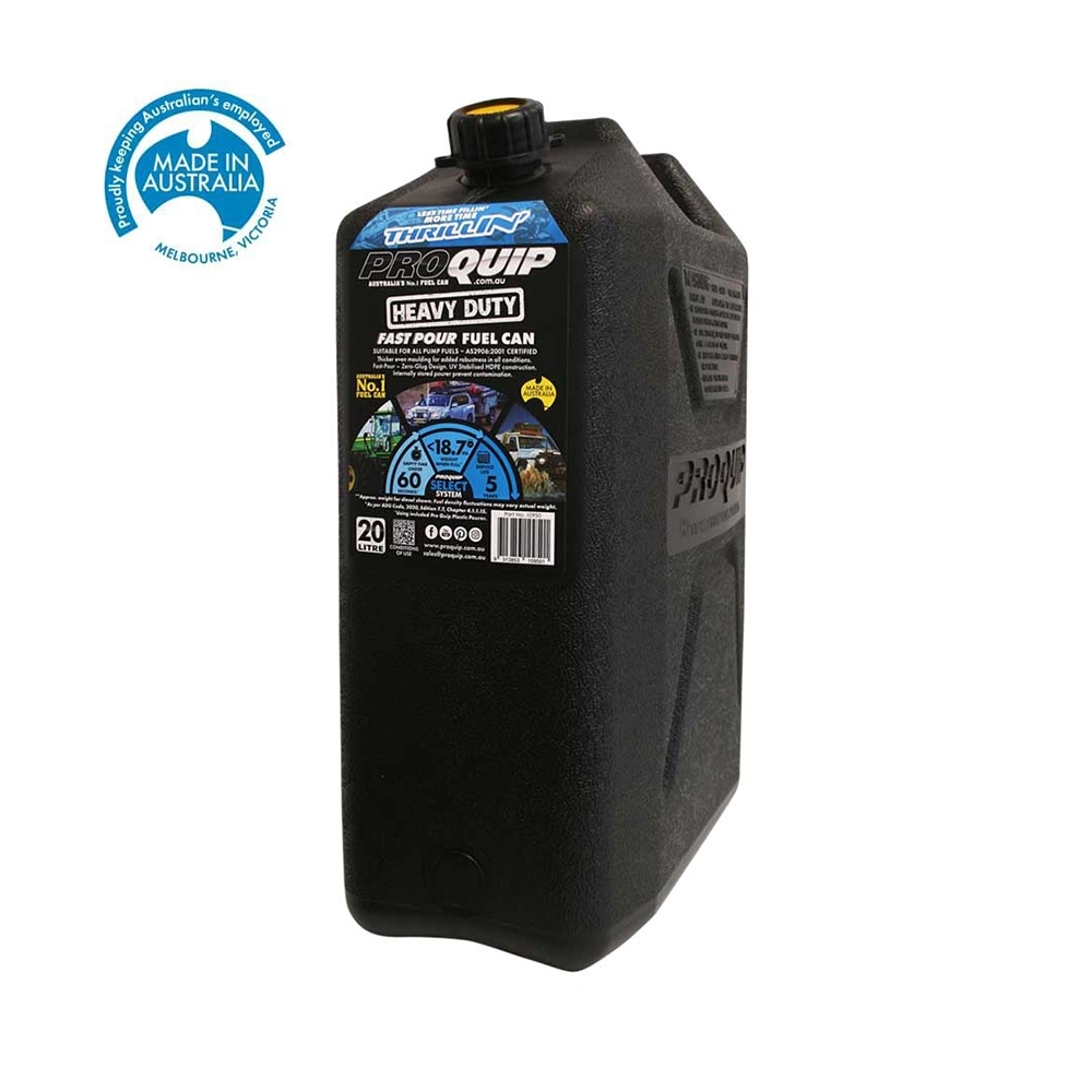 PROQUIP - 20L Plastic Fast Pour Fuel Can – Heavy Duty