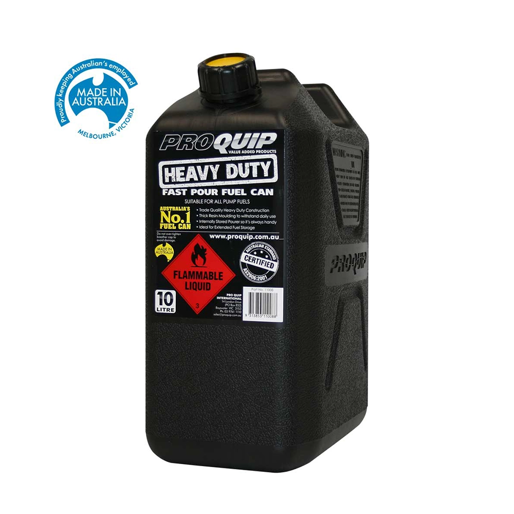PROQUIP - 10L Plastic Fast Pour Fuel Can – Heavy Duty