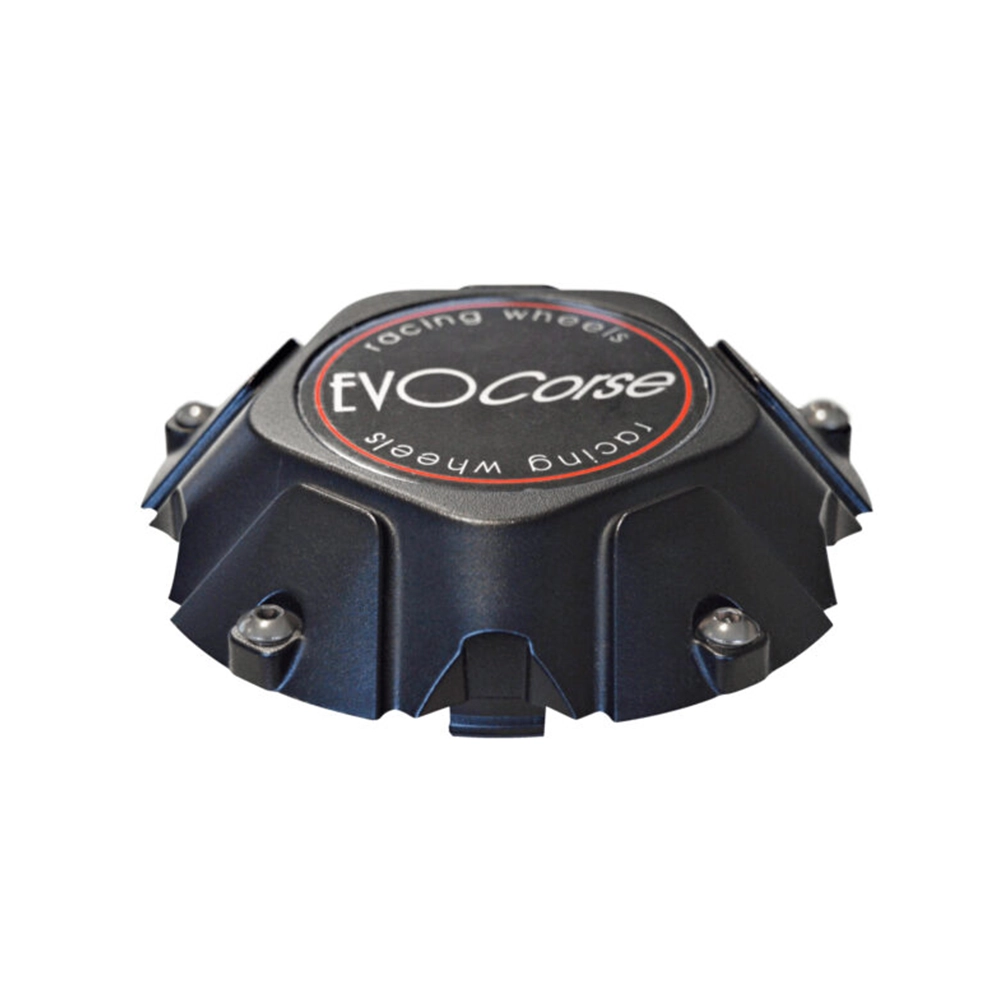 EVOCorse - Black Dakar 5x150 centre hubcap in plastiPc Z for off-road with EVO Corse black badge 70 and brushed logo