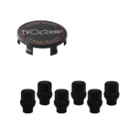 EVO - Fixing kit: 1 off-road hubcap, 1 EVO Corse PZ black badge and brushed logo, 6 closed black lug nuts with shank M12x1.50 (046)