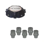 EVOCorse -  LC70 's - Fixing kit: 1 Dakar hubcap, 1 EVO Corse brushed badge, 5 closed lug nuts with shank M14x1.50 (132)