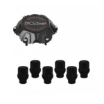 EVOCorse - FJ - Fixing kit: 1 Cap Dakar 6x139,7 + 1 EVO Corse black badge and brushed logo, 6 black closed lug nuts with shank M12x1.50