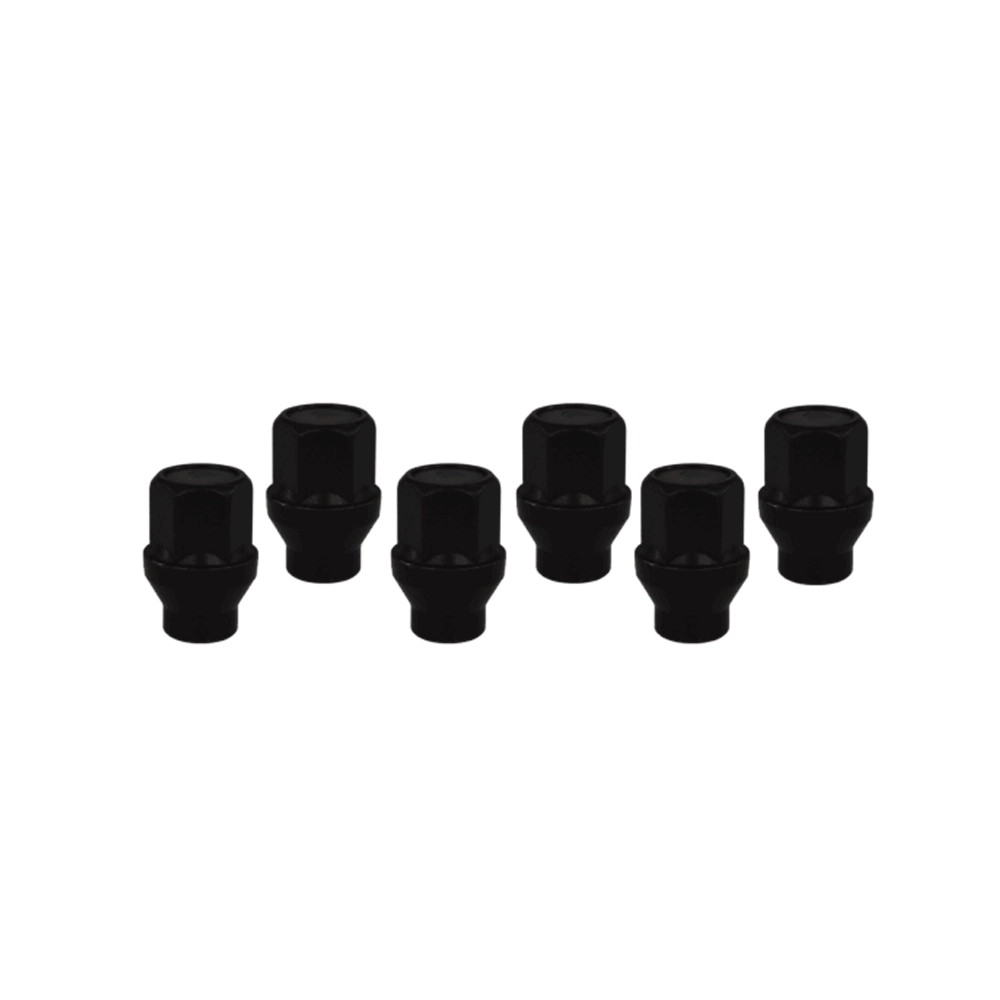 EVO - Fixing kit: 6 closed lug nuts with shank  M12x1.50 (046) - Black