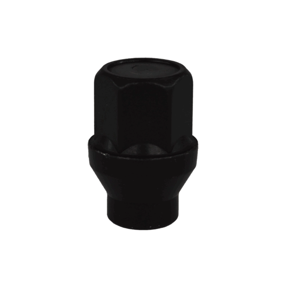 EVO - Nuts for LC70-LC100-LC200-LC300 Black zinc -Closed end lug nut with shank for alloy  wheel, thread M14x1.5, hex 19, length 34 mm