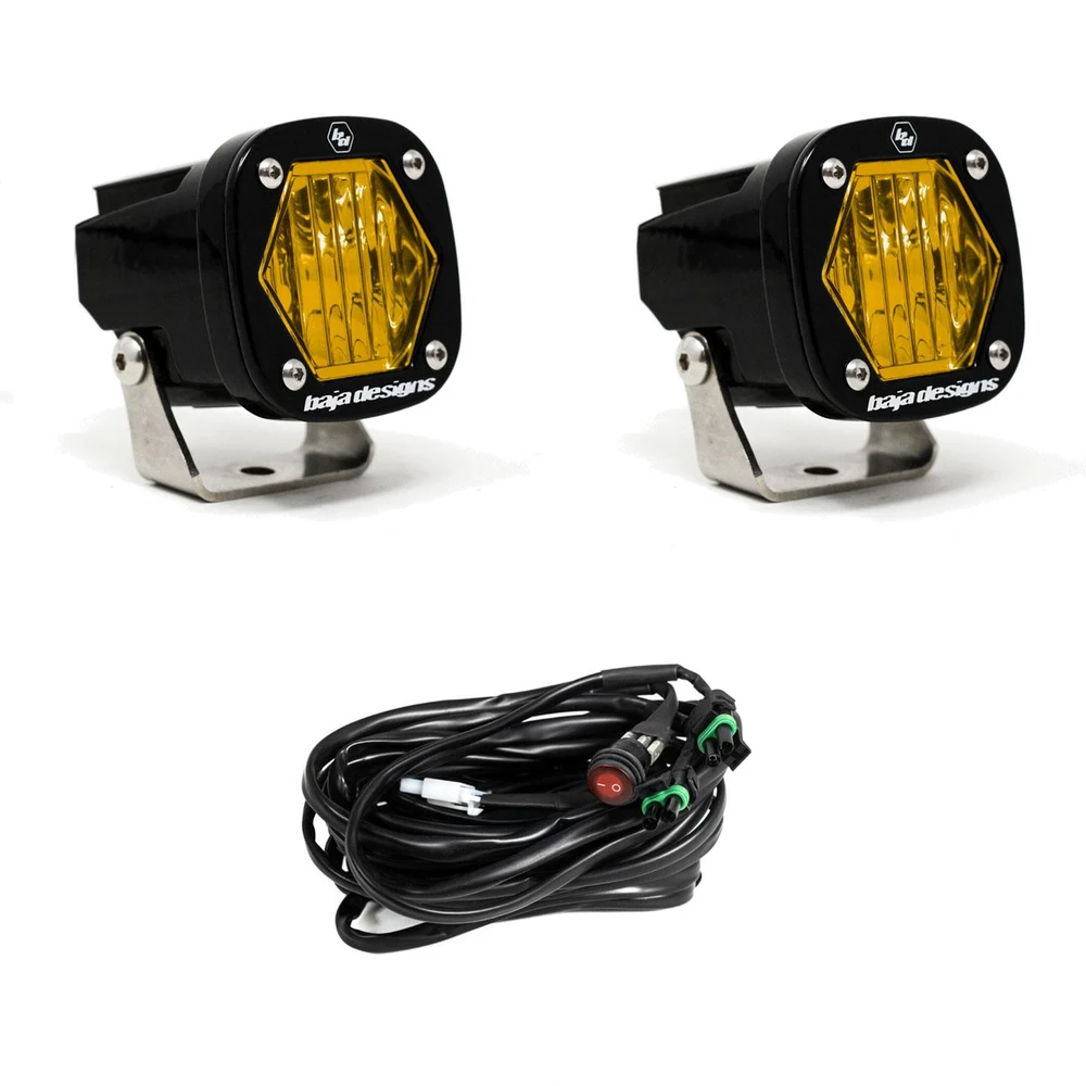 BAJA - S1 Black LED Auxiliary Light Pod Pair - Amber Wide Cornering LED