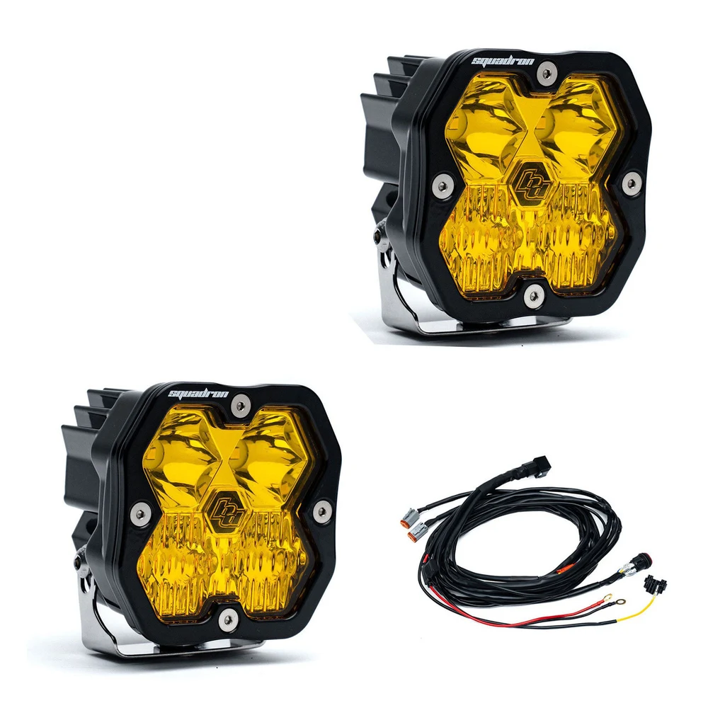 BAJA - Squadron 2.0 Sport Black LED Auxiliary Light Pod Pair - Universal (Amber)