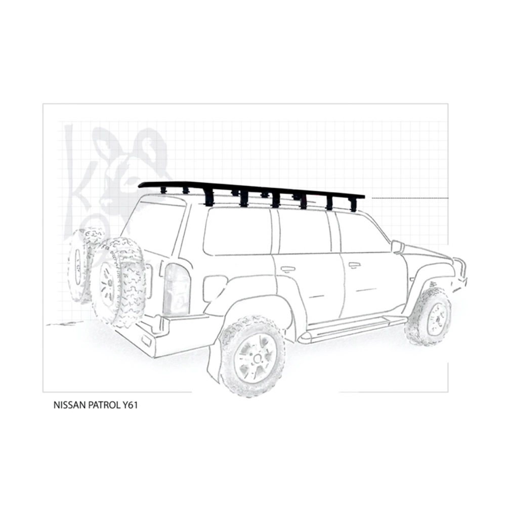 EA -  K9 ROOFRAK NISSAN PATROL Y61  1400W X2200L full KIT